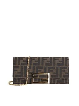 Fendi | Fendi Continental Logo Plaque Chained Wallet
