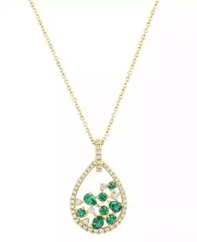 Effy | Emerald (3/4 ct. t.w.) and Diamond (1/2 ct. t.w.) Pendant Necklace in 14k Yellow Gold