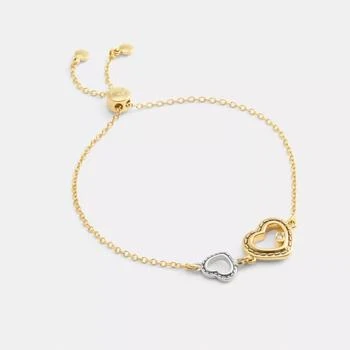 Double Stitched Hearts Slider Bracelet