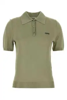 Fendi | Fendi Logo Embroidered Knitted Polo Top