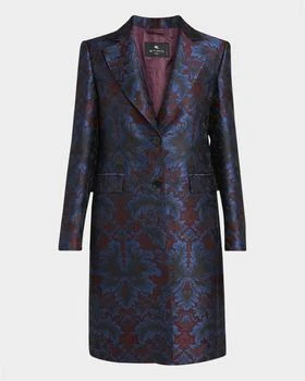 ETRO | Floral Brocade Single-Breasted Princess Coat