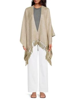 Brunello Cucinelli | Metallic Linen-Blend Fringed Ruana