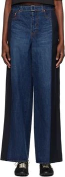 Sacai | Black & Navy Denim & Suiting Jeans