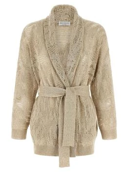 Brunello Cucinelli | Brunello Cucinelli Crochet Belted Cardigan