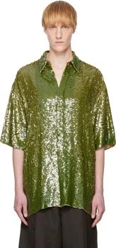 Dries Van Noten | Khaki Sequin Shirt