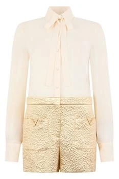 Valentino | Valentino Pussy-Bow Long-Sleeved Jumpsuit