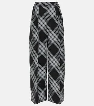 Burberry | Checked wool wide-leg pants