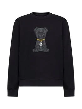 Fendi | Fendi FF Dog Jacquard Crewneck Sweatshirt