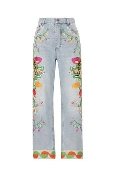 Valentino | Valentino Floal Embroidered Tapered Jeans
