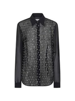 Dries Van Noten | Dries Van Noten Embellished Curved Hem Shirt