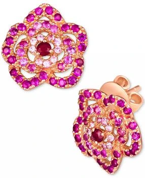 Le Vian | Passion Ruby (1/8 ct. t.w.) 
Bubble Gum Pink Sapphire (1-1/6 ct. t.w.) Flower Stud Earrings in 14k Rose Gold