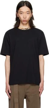 Burberry | Black Check Trim Cotton T-shirt