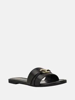 Lynzy Faux-Leather Beach Slides