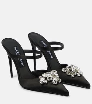 Dolce
Gabbana | Crystal-embellished satin mules