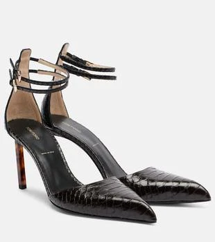 Tom Ford | 90 snake-effect leather pumps