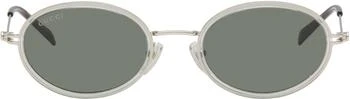 Gucci | Gray & Silver GG Logo Tiny Sunglasses