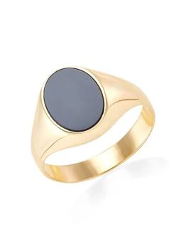 Saks Fifth Avenue | 14K Yellow Gold & Onyx Signet Ring