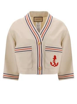 Gucci | Gucci Anchor Embroidered Patch Detail Gauze Shirt