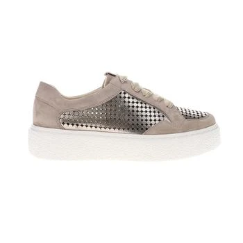 Yago Perforated Metallic Lace Up Sneakers