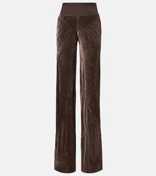 Rick Owens | High-rise velour straight pants