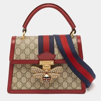 Gucci | Gucci Queen Margaret Small Red Coated Canvas, Fabric and Leather Top Handle Bags