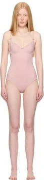 SKIMS Pink Retro Shapewear Unlined Demi Brief Bodysuit