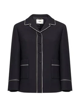 Fendi | FENDI | Black wool and silk tailored pajama-style jacket | Women | 44