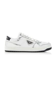 Prada - Cassetta Leather Sneakers - Silver - IT 36.5 - Moda Operandi