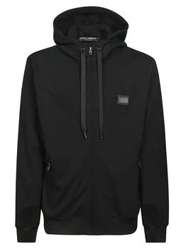 Dolce & Gabbana | Dolce & Gabbana Logo Plaque Zip-Up Hoodie