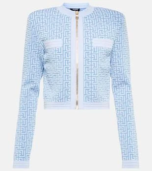 Balmain | Monogram jacquard zip cardigan