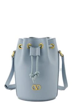 Valentino VLogo Plaque Drawstring Bucket Bag