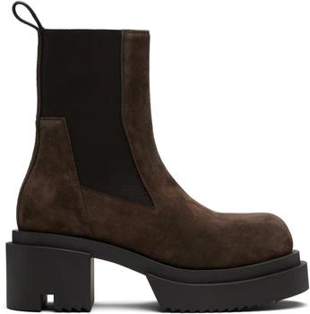 Rick Owens | Brown Concordians Beatle Bogun Chelsea Boots