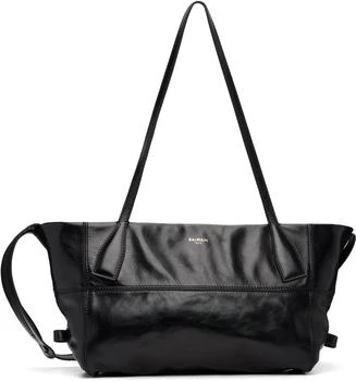 Balmain | Black Small Track Zips Calfskin Bag