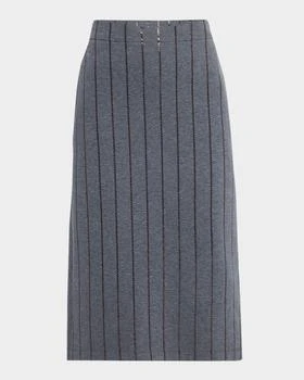 Brunello Cucinelli | Regimental Paillette Fleece Midi Skirt