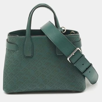Burberry | Burberry Green Perforated Leather Small Banner Tote