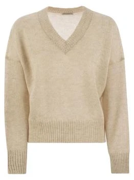 Brunello Cucinelli | Brunello Cucinelli V-Neck Drop-Shoulder Jumper