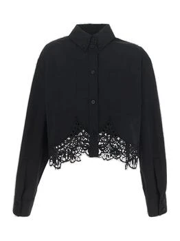 Burberry | Burberry Lace-Detailed Long-Sleeved Shirt