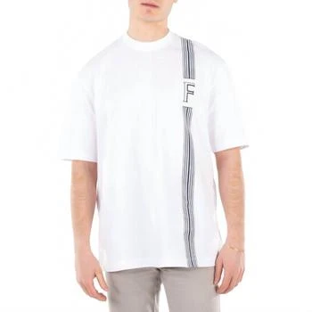 Salvatore Ferragamo | Stripe-Print Round Neck Cotton T-Shirt In White