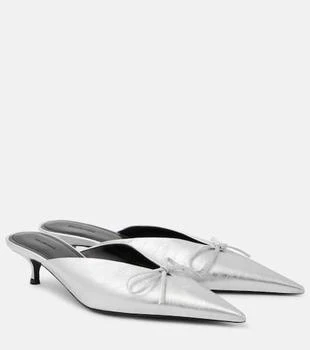 Balenciaga | Knife Bow 40 metallic leather mules