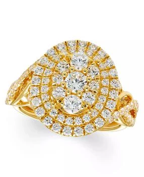 Macy's | Diamond Cluster Halo Ring (1-1/2 ct. t.w.) in 14k Yellow Gold