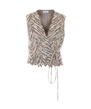 Brunello Cucinelli | Brunello Cucinelli Sequin-Embellished V-Neck Vest