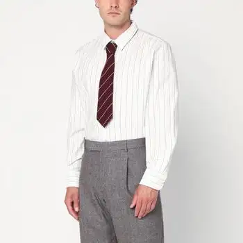Yves Saint Laurent | White striped Cassandre shirt in cotton