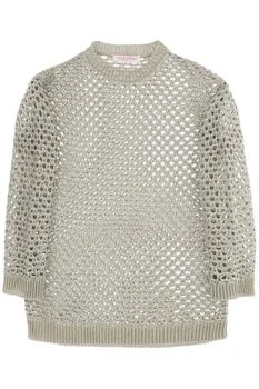 Valentino | Valentino Open-Knit Straight Hem Crewneck Jumper