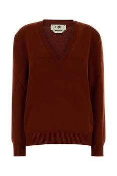 Fendi | Fendi V-Neck Elastic Waistband Knitted Jumper