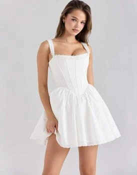 House of CB Ami stretch cotton corset mini dress in white