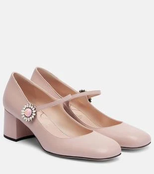 Valentino | Daisy Jewel 55 leather Mary Jane pumps