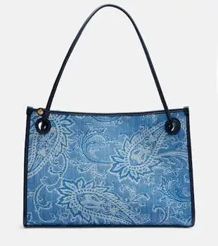 ETRO | Eyes Medium denim jacquard tote bag