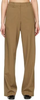 Brown Simple Line Trousers