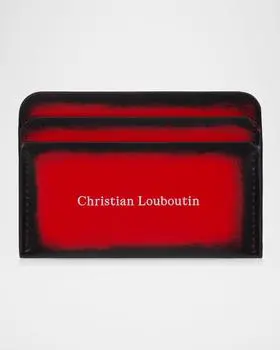 Christian Louboutin Men's Canopy Card Holder in Brushed Leather