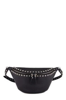 Valentino | Valentino Garavani Rockstud Zip-Up Pebbled Belt Bag